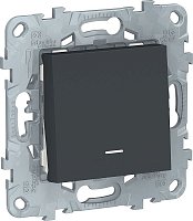 Выключатель с подсветкой без рамки Schneider Electric Unica New 1-кл. антрацит